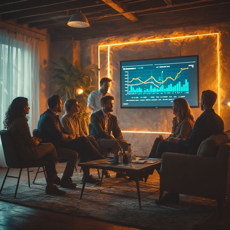 Glowing shield with an upward-trending bar graph in the center, surrounded by digital light rays and abstract technology icons, symbolizing cybersecurity and financial growth.