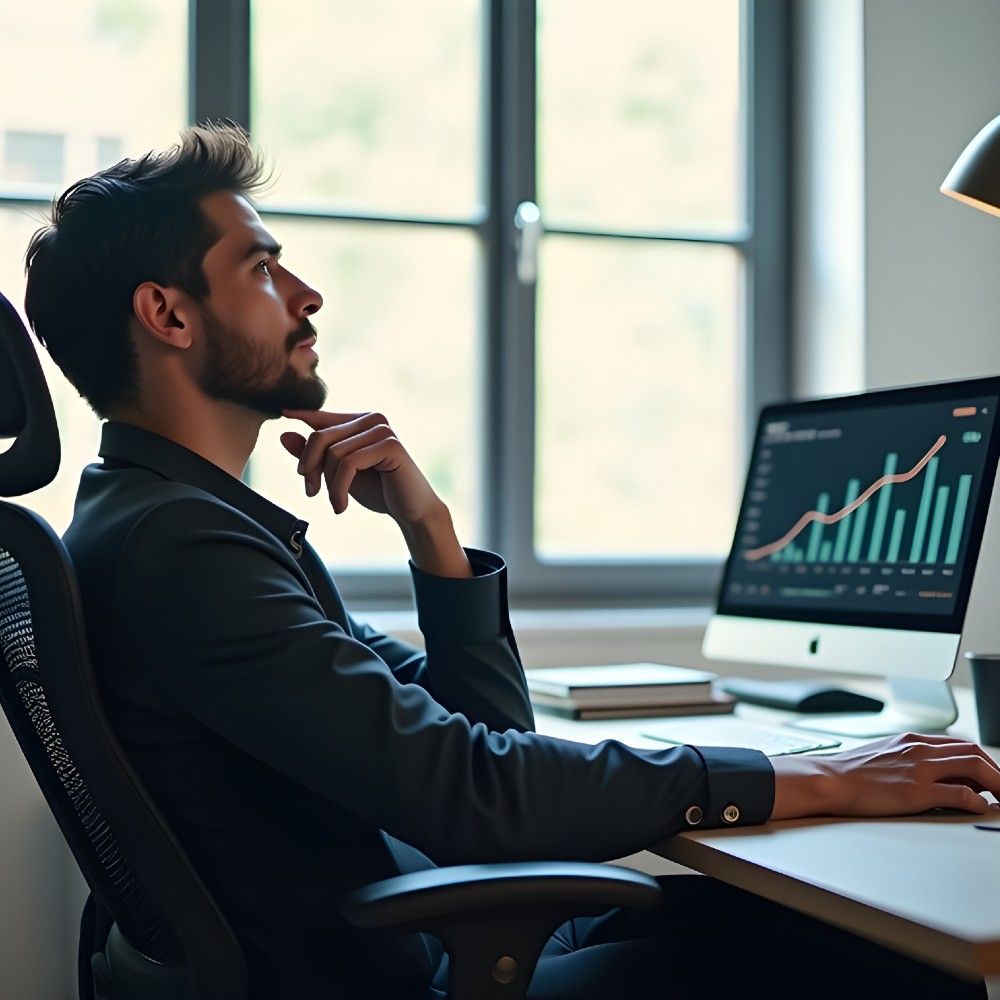 Glowing shield with an upward-trending bar graph in the center, surrounded by digital light rays and abstract technology icons, symbolizing cybersecurity and financial growth.