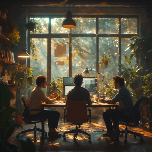 Glowing shield with an upward-trending bar graph in the center, surrounded by digital light rays and abstract technology icons, symbolizing cybersecurity and financial growth.